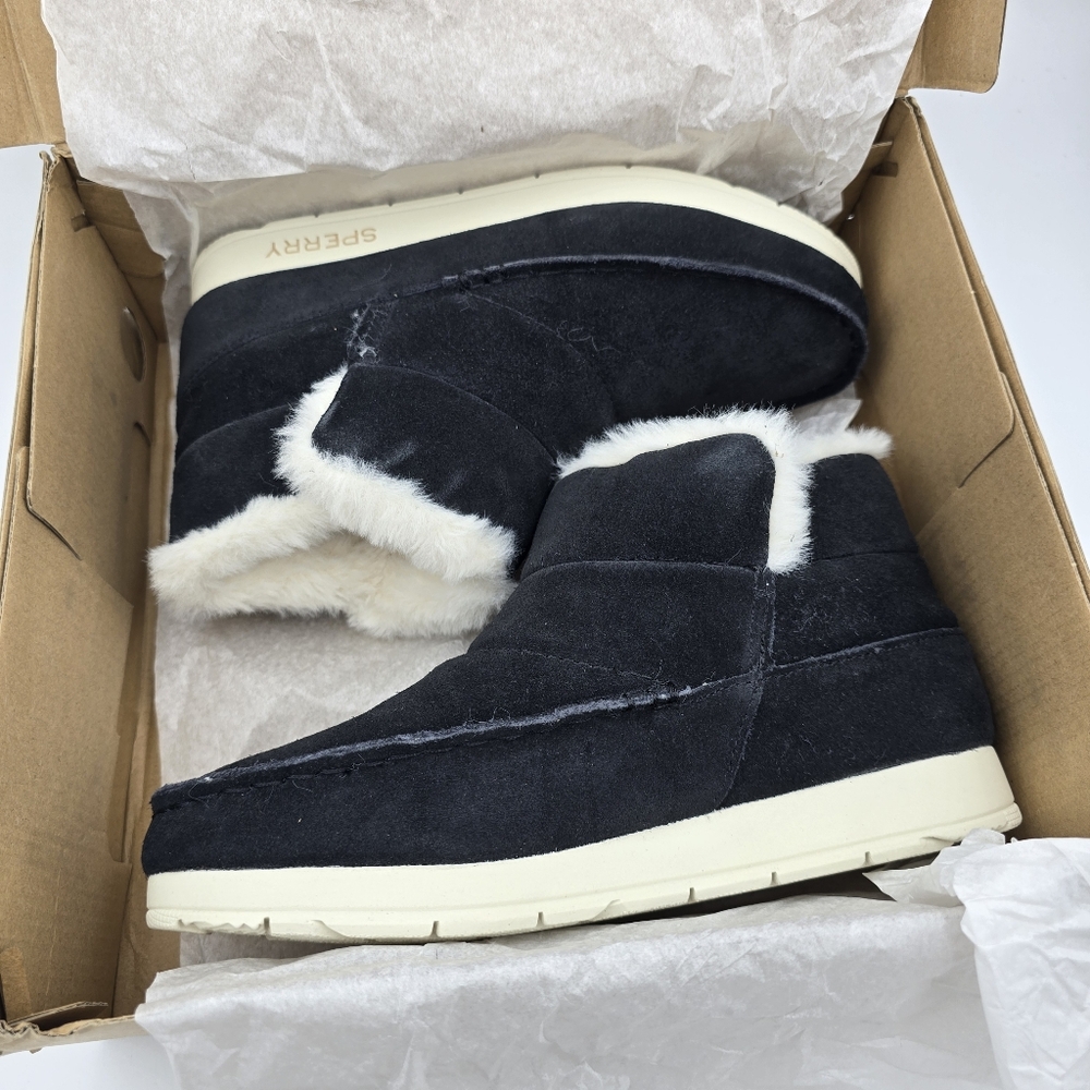 NIB Sperry Moc-Sider Booties, Black, Women's 5.5M - Picture 2 of 16